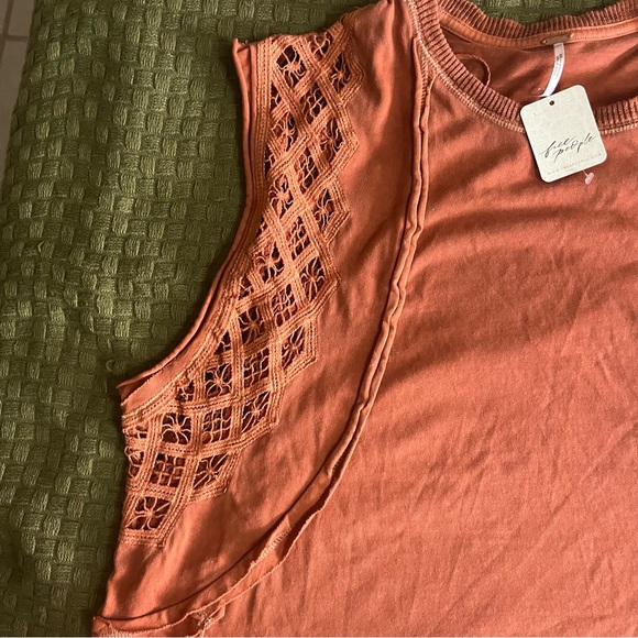Free People Women’s Table for Two Tee Tunic Top Color Bronzer Size XS - Picture 13 of 15